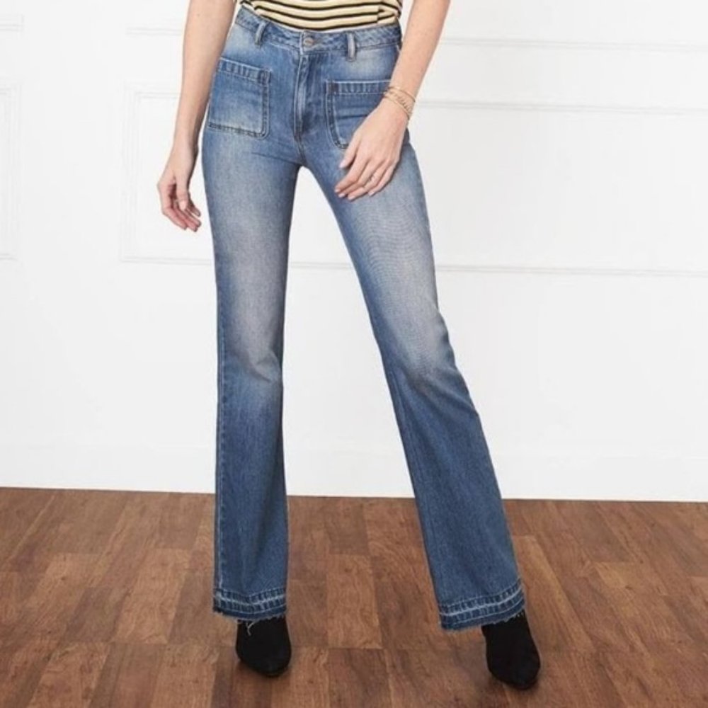 Anine Bing Front Pocket Flare Designer Jeans 24 - Picture 2 of 14